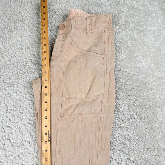 Free People Linen and Cotton Big Hit Slouch Pant in Prosecco. Button Fly. Small - Picture 14 of 15